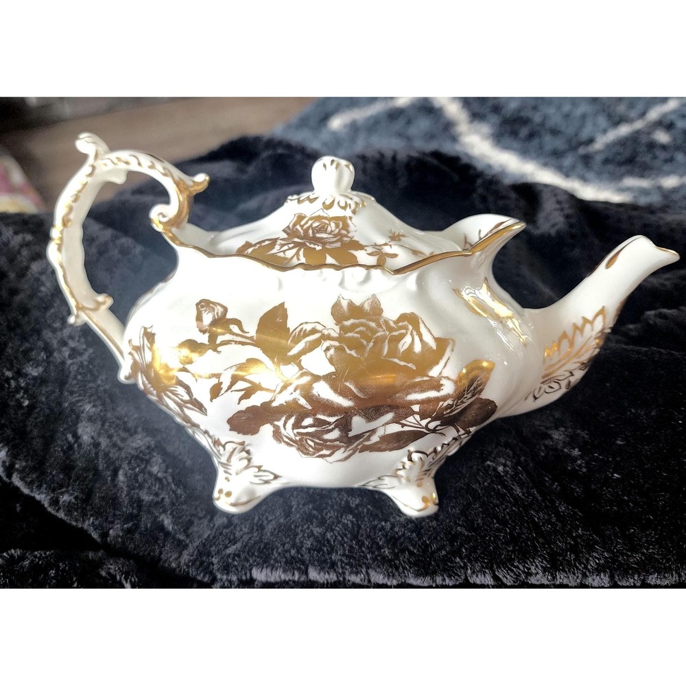Vintage Hammersley Rose Gold Bone China Teapot Aladdin Shape 1960s England